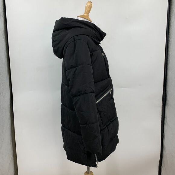 XUEYUGE Puffer Coat Womens S Small Water Resistant Nylon Faux Fur Hooded Parka - Picture 4 of 11